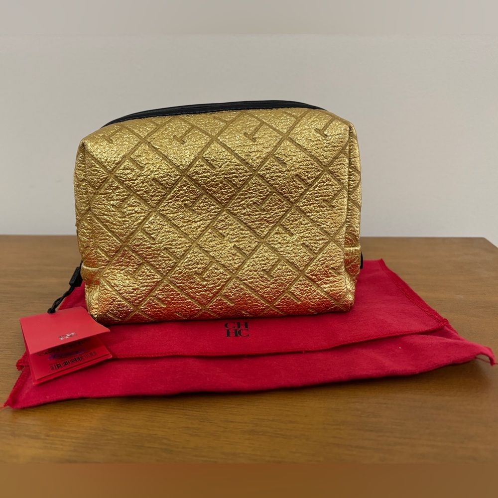 Carolina Herrera Gold Cosmetic Bag